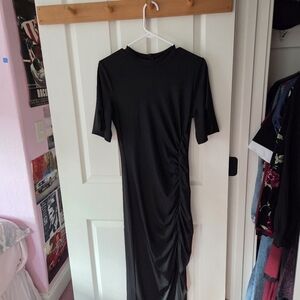 NWOT Long Shirred Split Dress